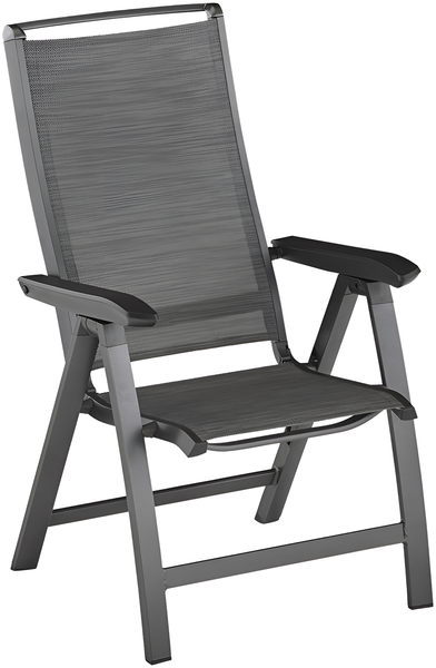 FORMA II Multipositionssessel, Aluminiumgestell in Anthrazit, Outdoorgewebe: Graphit, max. 150kg