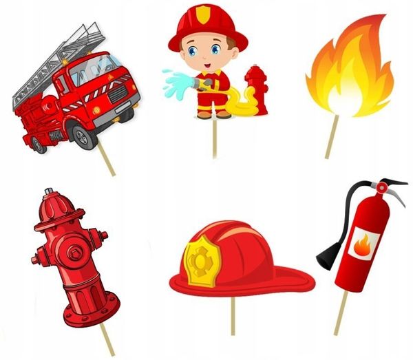 Festivalartikel Tortenstecker Feuerwehr Topper Set 6 Stk Geburstag Torten Deko Kuchen Junge