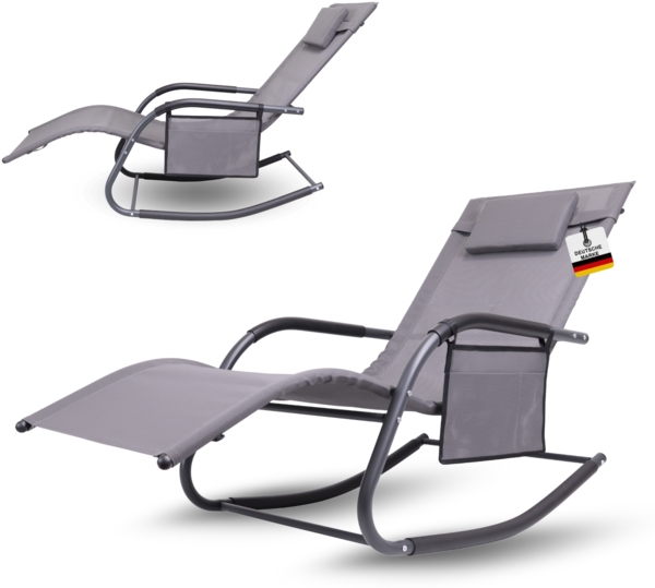 Albatros Premium Gartenliege C-FORM | Schwungliege Relaxliege Gartenstuhl| mit Kopfkissen | wetterfest ergonomisch Relaxsessel | belastbar bis 160Kg