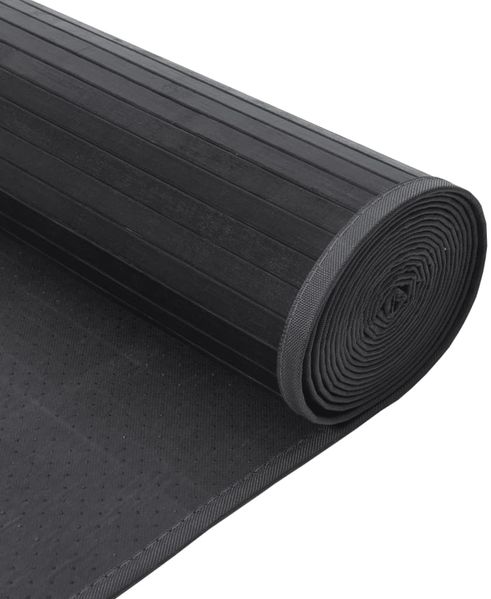 vidaXL Teppich Rechteckig Grau 60x1000 cm Bambus 376862 Bild 5