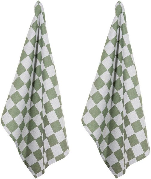 PAD Geschirrtuch CHESS, (Set, 2-tlg), 100% Baumwolle, 50x70 cm, modernes Karo Design