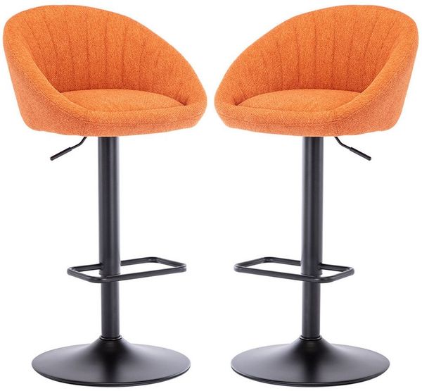 WAHSON OFFICE CHAIRS Barhocker höhenverstellbar drehbar Barstuhl aus Handtuchstoff 2er Set