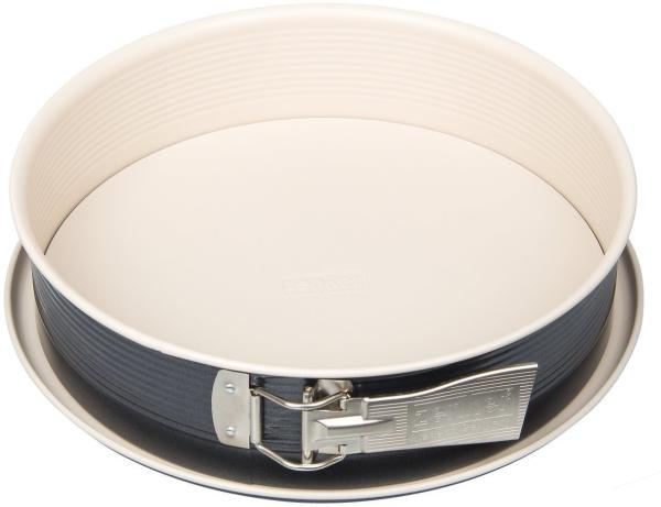 Zenker Springform Backform, Kuchenform, Springform mit Flachboden, Crème Noir Serie