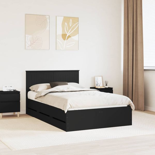 vidaXL Bettrahmen mit Schubladen Schwarz 120 x 190 cm Ingenieurs Holz 3410729