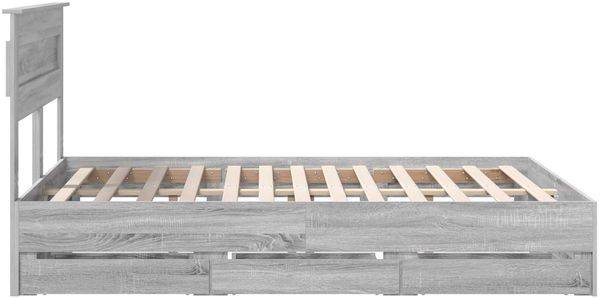 vidaXL Bettrahmen Graues Sonoma 150 x 200 cm Ingenieurs Holz 3409842 Bild 9