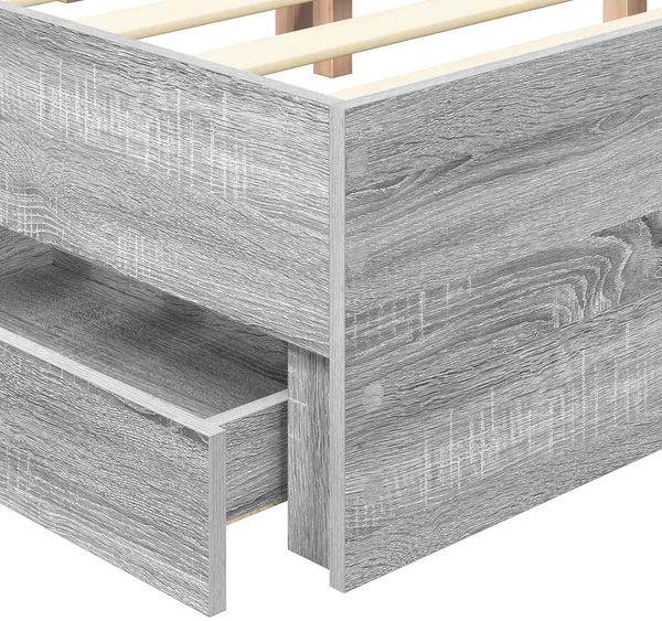 vidaXL Bettrahmen Graues Sonoma 150 x 200 cm Ingenieurs Holz 3409842 Bild 11