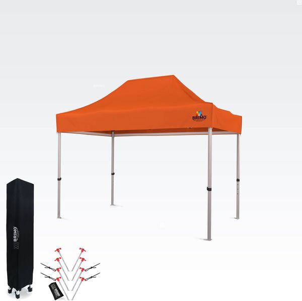 Faltpavillon 2×3 m aus Aluminium ohne Seitenwände | Schneller Aufbau und stabiler, leichter Rahmen - ohne 3 Wänden - Orange