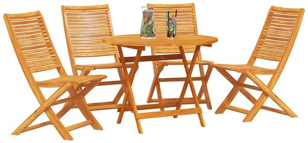 vidaXL Garten Essgruppe 5 pcs Braun Massivholz Akazie 3375700 Bild 3