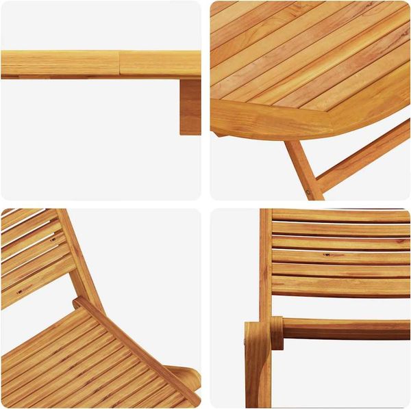 vidaXL Garten Essgruppe 5 pcs Braun Massivholz Akazie 3375700 Bild 11