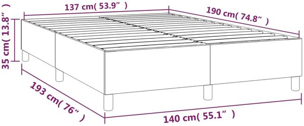 Boxspringbett Taupe 140x190 cm Stoff [3120957] Bild 9