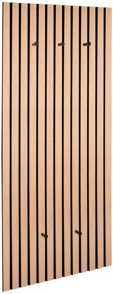 XORA 'GRACE' Wandgarderobe Leiste Akustik-Paneel-Optik, MDF Eiche Artisan, 50 x 125 cm, mit 5 Haken