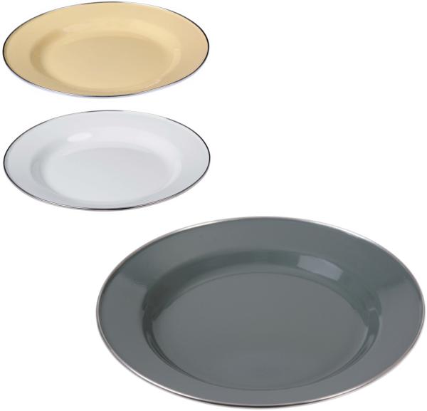 Teller emailliert weiß 26 cm