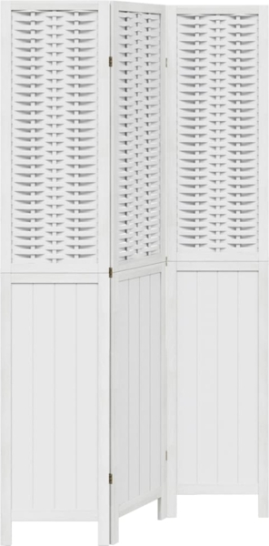 vidaXL 3-tlg. Raumteiler Weiß Massivholz Paulownia 358719