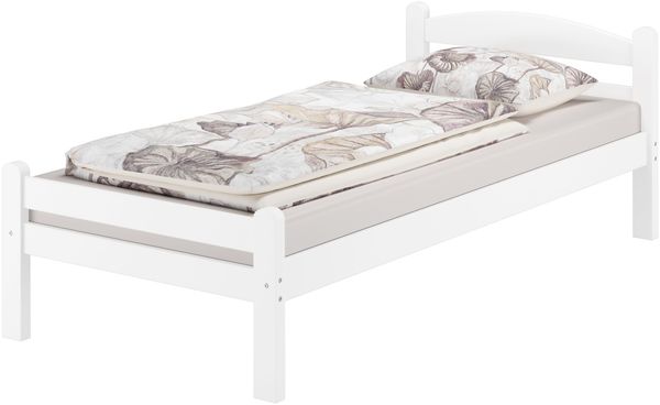 Weißes Einzelbett Buche massiv 80x200 Bettgestell