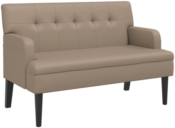 vidaXL Sitzbank mit Rückenlehne Cappuccino 112x65,5x75 cm Kunstleder 372152