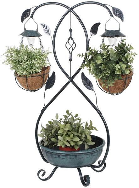 Pflanzständer mit Solar LED-Beleuchtung, H 80 cm