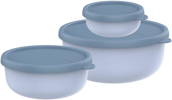 Mepal - Mikrowellengeschirr set 3-teilig Lumina - Frischhaltedosen mit Deckel für Kühlschrank, Gefrierschrank, Dampfgarer & Mikrowelle - Aufbewahrungsbox - 250 + 750 + 1500 ml - Nordic blue