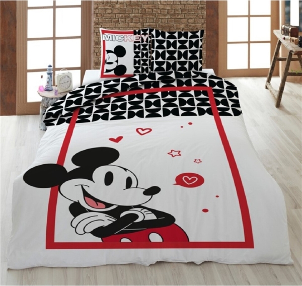 Disney Mickey Mouse Bettwäsche Set 135x200 cm Baumwolle Kinder Mädchen Bild 1