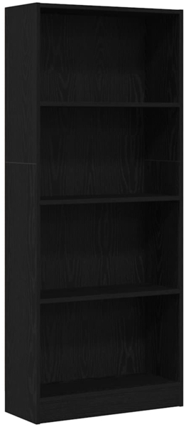 vidaXL Bücherregal Schwarz Eichen-Optik 60 x 24 x 143 cm Holzwerkstoff 862467