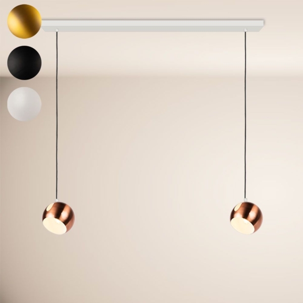 s.luce Ball Metall Esszimmerlampe Kombination Ø 20cm 120cm Schwarz