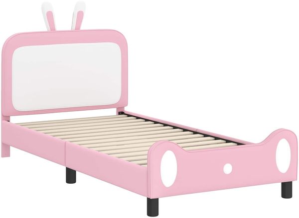 vidaXL Kinderbettgestell mit Kopfteil Rosa 90 x 200 cm PU 42011096 Bild 4