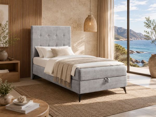 Best for Home Boxspringbett K15 Single SLIM mit Bettkasten & Bonellfederkern, Topper H3 (Boxspringbett Set, 1-St, 70x200 80x200 90x200 100x200 cm), mit oder ohne Topper, Flexible Liefermöglichkeiten, Handwerksqualität