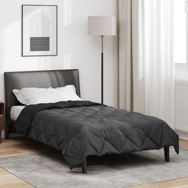 vidaXL Sommerdecke Schwarz und Anthrazit 200 x 155 cm Mikrofaser 42025478