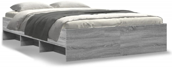 vidaXL Bettgestell Grau Sonoma 140x200 cm Holzwerkstoff 3295658