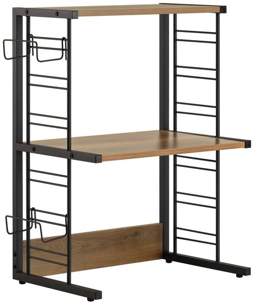 SoBuy KCR08-PF Mikrowellenregal, Spanplatte, Melamin, Braun, 60 x 72 x 36 cm