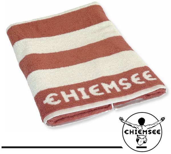 Chiemsee Saunatuch 100% Baumwolle, 80 x 200 cm, Frottier, gestreift, Logo-Schriftzug
