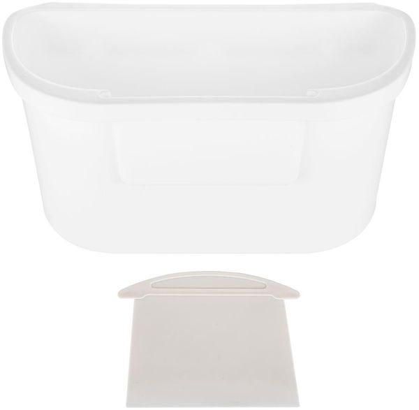 Intirilife Mülleimer zum Aufhängen in Weiß mit Müllspatel - Allzweck Mülleimer für Küche, Bad, Biomüll, Restmüll