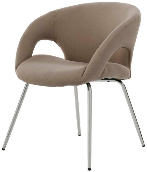Dmora - Stuhl Bathurst, Wartestuhl mit Armlehnen für das Büro, ergonomischer Wartesitz, 58 x 59 x 72 cm, braun