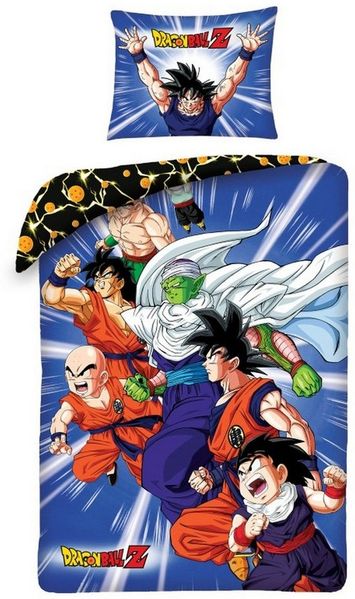 Halantex Bettwäsche Dragonball Z Bettwäsche Set 140x200+70x90 cm 100% Baumwolle DB-1103BL