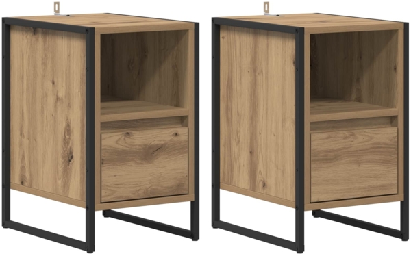 vidaXL Nachttisch 2 pcs Kunsthandwerk Eiche 39,5 x 30 x 50 cm 886665