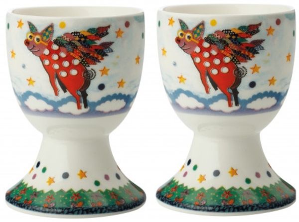 Maxwell & Williams Smile Style Eierbecher 2er-Set Pigasus, Geschenkbox, Porzellan, DX0468