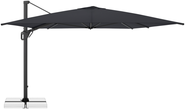Doppler Sonnenschirm / Ampelschirm "LIFE 300 x 400 Side", anthrazit, 300 x 400 cm