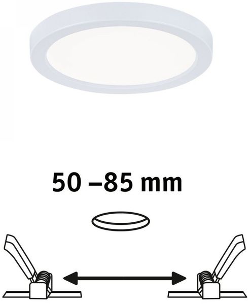 Paulmann No. 93035 LED Einbaupanel Areo VariFit IP44 rund 118mm Weiß 4000K