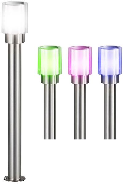 Smart RGB LED Stehleuchte, Edelstahl, silber, weiß