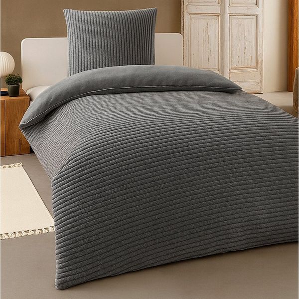 heimtexland Bettwäsche Cord Wende-Bettbezug Cashmere Touch Teddy Plüsch, Microfaser, 2 teilig, Winter I kuschelig weich und warm I Reißverschluss I 155x220