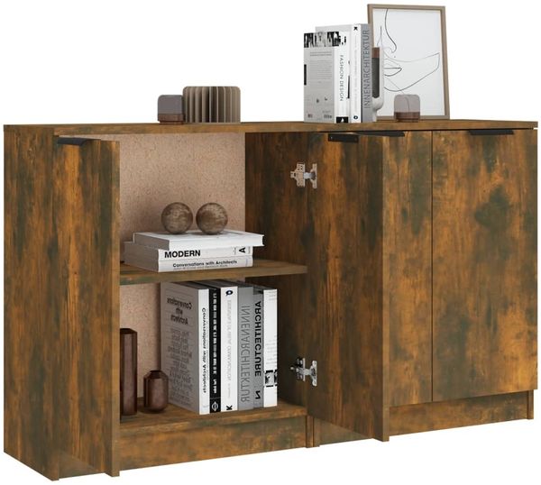 Sideboards 2 Stk. Räuchereiche 60 x 30 x 70 cm Holzwerkstoff [3115777] Bild 5