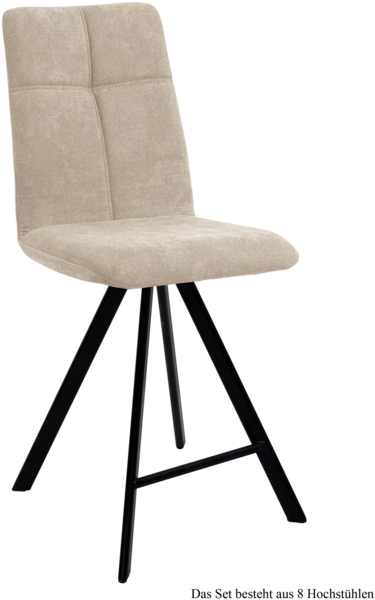 Thekenstuhl drehbar (8er-Set) Drucill 47x109x60 Schwarz/Natur