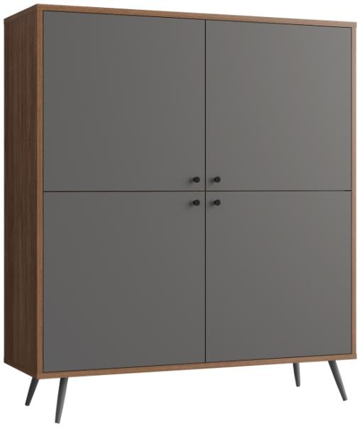 Highboard SALESFEVER, grau, mit 4 Türen