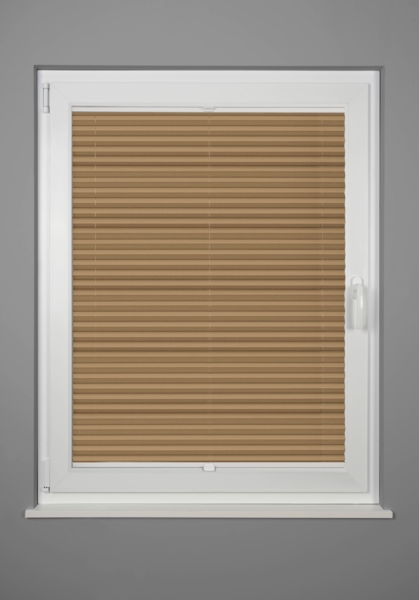 ondeco Plissee Thermo für Fenster innen, Montage in Glasleiste mit Spannschuh, Sonnenschutz-Rollo, Lichtschutz und blickdicht, leichte Verdunkelung, Cappuccino, B): 91-100 cm, H): 151-200 cm Bild 4