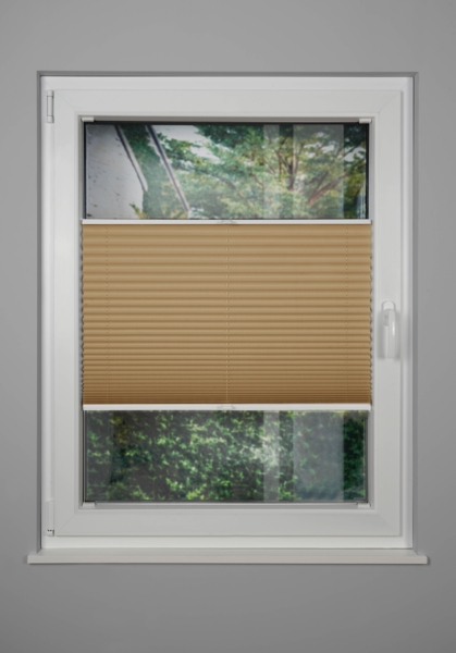 ondeco Plissee Thermo für Fenster innen, Montage in Glasleiste mit Spannschuh, Sonnenschutz-Rollo, Lichtschutz und blickdicht, leichte Verdunkelung, Cappuccino, B): 91-100 cm, H): 151-200 cm Bild 2