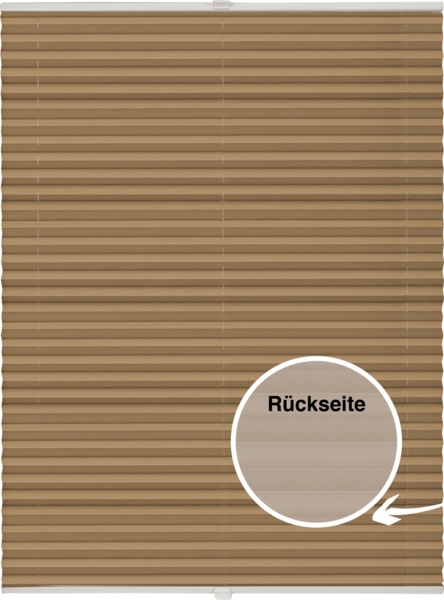 ondeco Plissee Thermo für Fenster innen, Montage in Glasleiste mit Spannschuh, Sonnenschutz-Rollo, Lichtschutz und blickdicht, leichte Verdunkelung, Cappuccino, B): 91-100 cm, H): 151-200 cm Bild 1