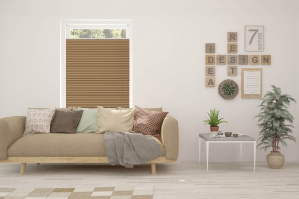 ondeco Plissee Thermo für Fenster innen, Montage in Glasleiste mit Spannschuh, Sonnenschutz-Rollo, Lichtschutz und blickdicht, leichte Verdunkelung, Cappuccino, B): 91-100 cm, H): 151-200 cm Bild 8