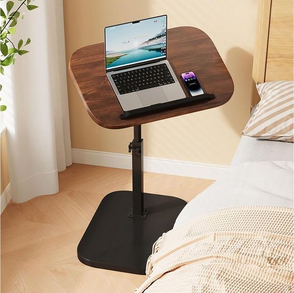BlingBin Beistelltisch Beistelltisch Holz Klein Couchtisch Sofatisch,C Form Höhenverstellbar (1 Set, 1-St, 45 x 30 x 80 cm), Höhenverstellbar und 360° Drehung, ideales Geschenk