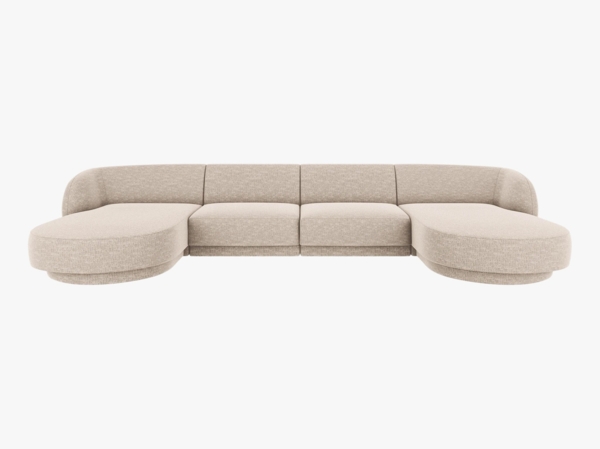 Micadoni Panorama-Sofa Miley 5-Sitzer Chenille Haga Beige