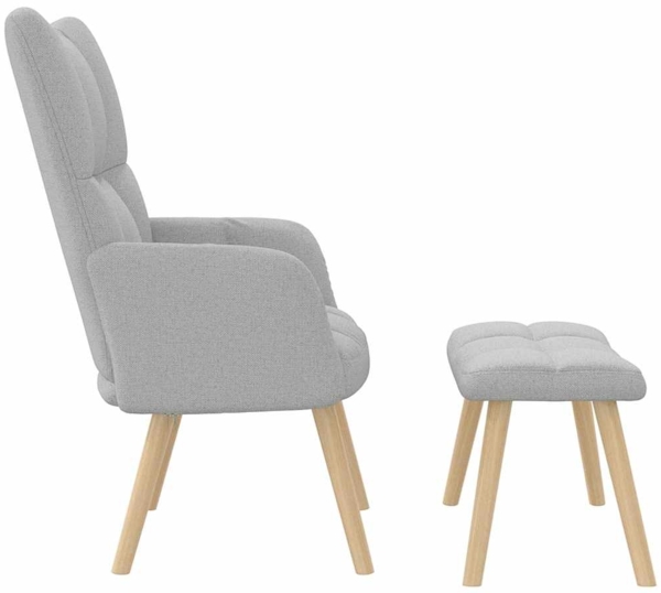 vidaXL Relaxsessel mit Fußhocker Wolkengrauer Stoff 4016777 Bild 5