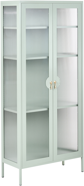 Vitrine mit Glastüren GLEORA Metall Mintgrün